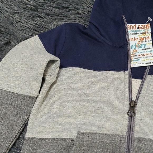 SOPHIE & SAM COLOR BLOCK FULL ZIP SWEATSHIRT - Picture 3 of 9